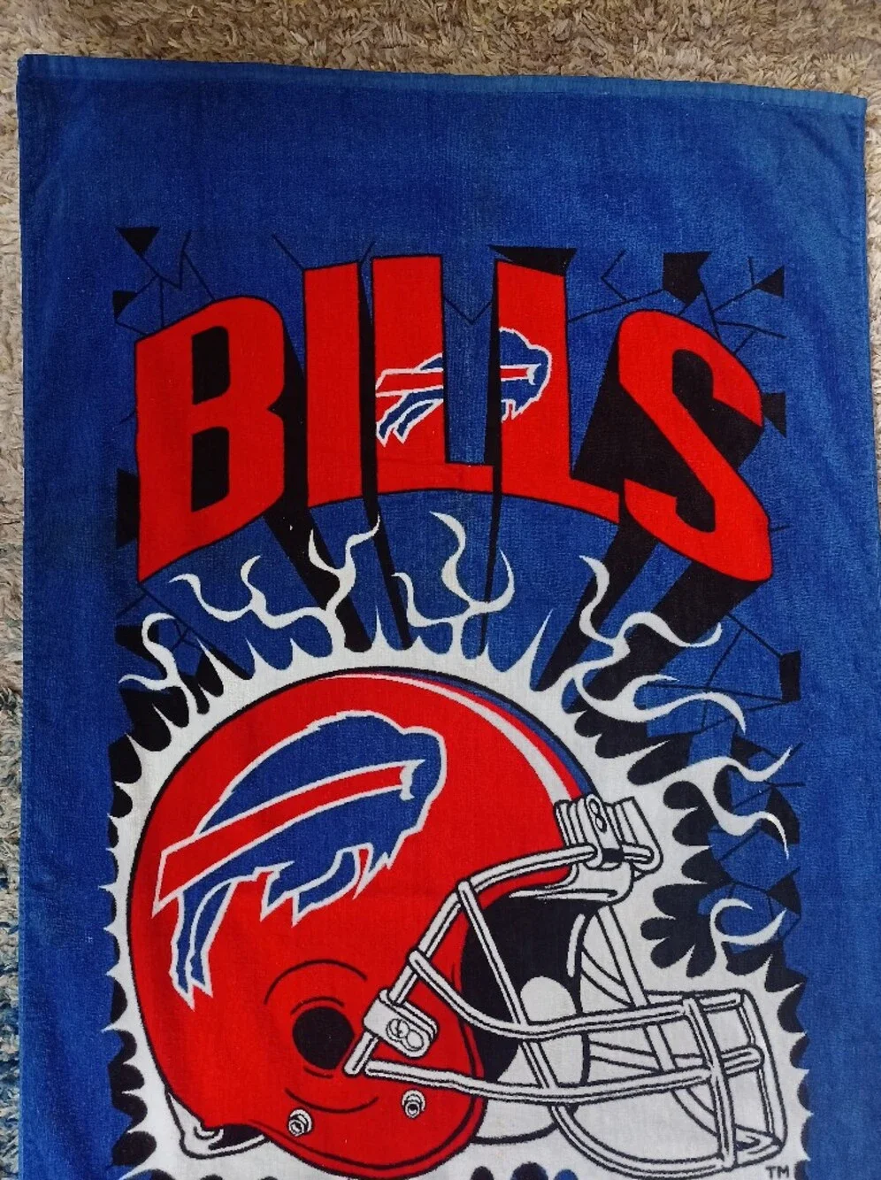 Vintage 90s 1998 Buffalo Bills Shockwave Beach Towel NFL  58